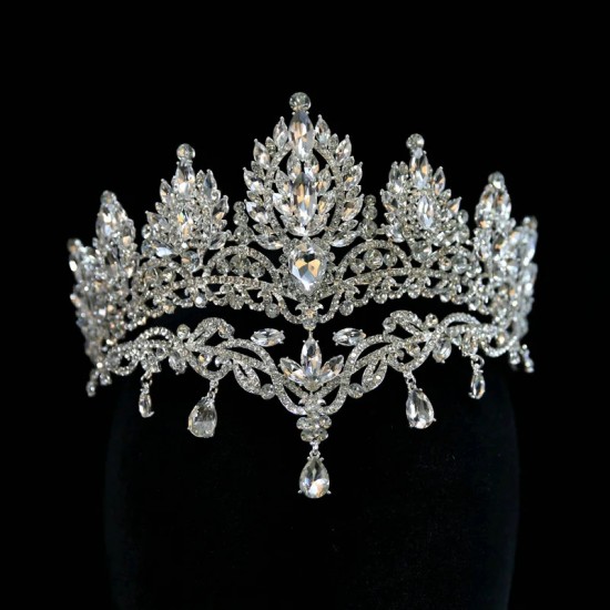 Luxury Bridal Tiara Rhinestone Crysta Wedding Crown Hair Accessories Women Bride Diadem Headdress Headband Party Headwear Jewelr