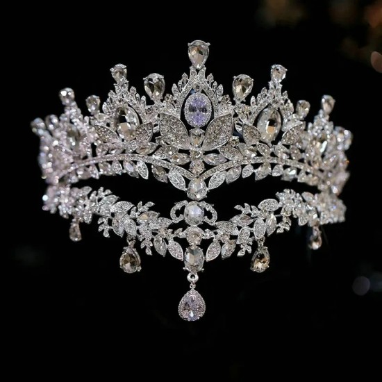 Luxury Bridal Tiara Rhinestone Crysta Wedding Crown Hair Accessories Women Bride Diadem Headdress Headband Party Headwear Jewelr