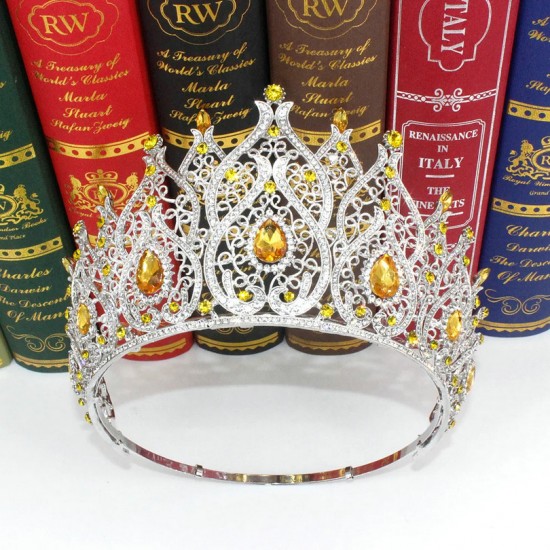 Luxury Crystal Large Crowns and Tiaras Headband for Women Princess Birthday Party Wedding Pageant Prom Bridal Hair Accessories