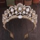 Luxury Elegant Gold Color Crystal Crown Hair Accessories Tiara For Women Party Rhinestone Bridal Crown Hair Jewelry Headbands