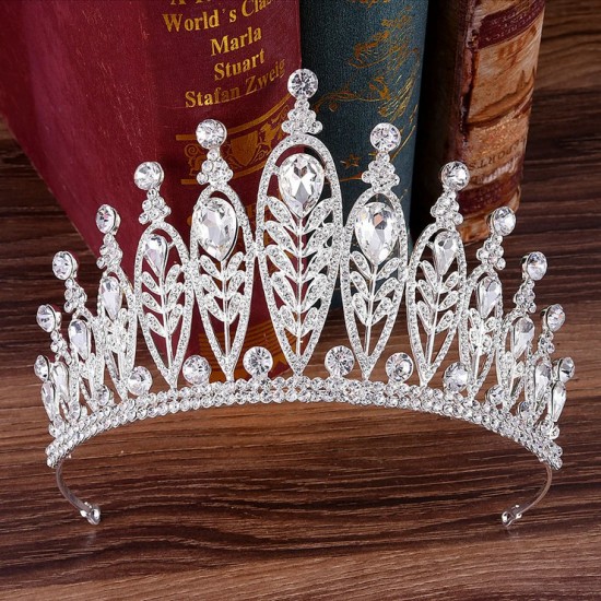 Luxury Elegant Red Crown Hair Accessories Tiara For Women Party Rhinestone Bridal Crown New Hair Jewelry wedding accessories