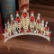 Luxury Elegant Red Crown Hair Accessories Tiara For Women Party Rhinestone Bridal Crown New Hair Jewelry wedding accessories