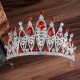 Luxury Elegant Red Crown Hair Accessories Tiara For Women Party Rhinestone Bridal Crown New Hair Jewelry wedding accessories