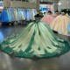 Luxury Green Quinceanera Dresses Birthday Party Prom Princess Ball Gown Vestidos De 15 Anos