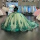 Luxury Green Quinceanera Dresses Birthday Party Prom Princess Ball Gown Vestidos De 15 Anos