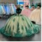 Luxury Green Quinceanera Dresses Birthday Party Prom Princess Ball Gown Vestidos De 15 Anos