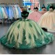 Luxury Green Quinceanera Dresses Birthday Party Prom Princess Ball Gown Vestidos De 15 Anos