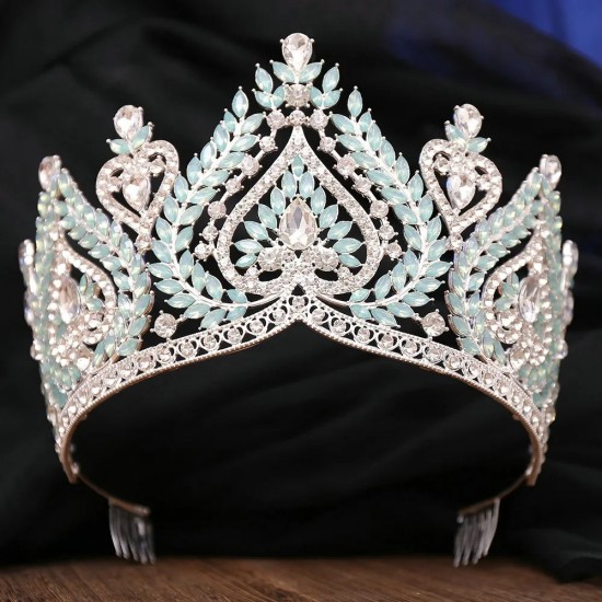 Luxury High Quality Crystal Crown Heart Rhinestone Tiara Princess Diadem Bridal Wedding Party Headware Jewelry Hair Accessories