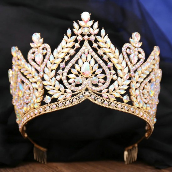 Luxury High Quality Crystal Crown Heart Rhinestone Tiara Princess Diadem Bridal Wedding Party Headware Jewelry Hair Accessories