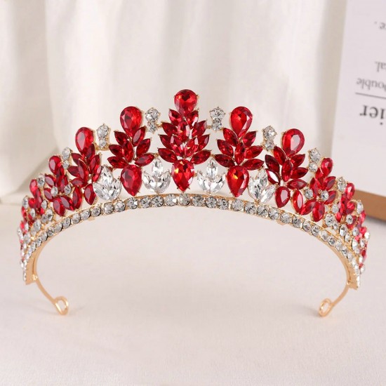 Luxury Rhinestone Bridal Tiaras Crown Baroque Crystal Pageant Prom Diadem Bride Headband Wedding Party Birthday Hair Accessories