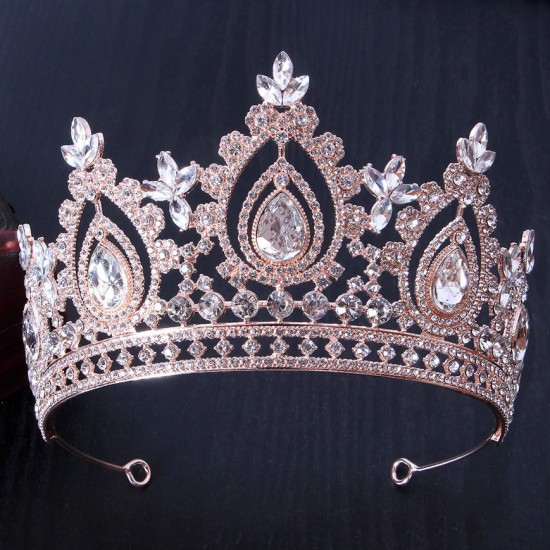 Luxury Rhinestone Geometric Bridal Tiara Crown Baroque Crystal Party Pageant Prom Diadem Bride Headband Wedding Hair Accessories