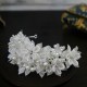 Luxury Silver Color Crystal White Flower Crowns Rhinestone Bride tiara Fashion Wedding Crown Headpiece Hair Jewelry Accessories