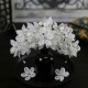 Luxury Silver Color Crystal White Flower Crowns Rhinestone Bride tiara Fashion Wedding Crown Headpiece Hair Jewelry Accessories