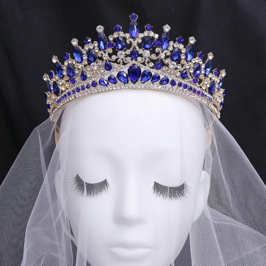 Luxury Silver Gold Color Crystal Crowns Bride tiara Fashion Queen For Wedding Crown Headpiece Wedding Hair Jewelry Accessories