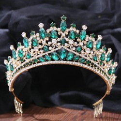 Luxury Silver Gold Color Crystal Crowns Bride tiara Fashion Queen For Wedding Crown Headpiece Wedding Hair Jewelry Accessories