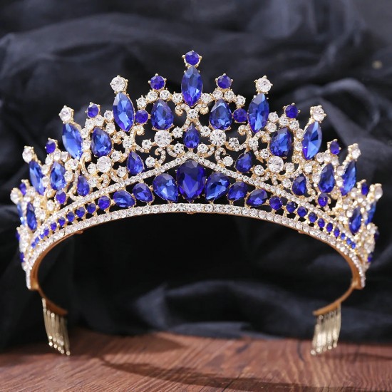 Luxury Silver Gold Color Crystal Crowns Bride tiara Fashion Queen For Wedding Crown Headpiece Wedding Hair Jewelry Accessories