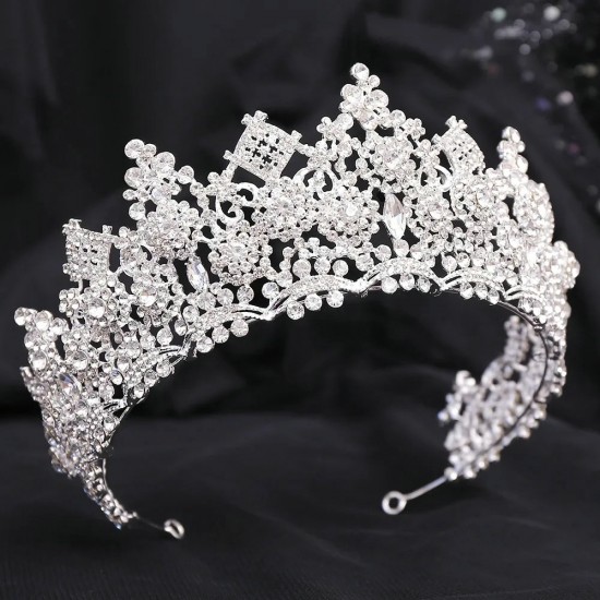 Luxury Silver Gold Color Crystal Crowns Fashion Bride Tiara Wedding High Quality Diadem Wedding Hair Jewelry Accessories