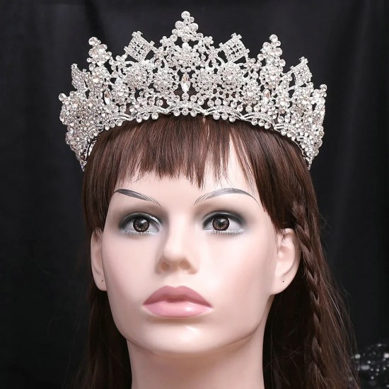 Luxury Silver Gold Color Crystal Crowns Fashion Bride Tiara Wedding High Quality Diadem Wedding Hair Jewelry Accessories