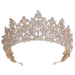 Luxury Silver Gold Color Crystal Crowns Fashion Bride Tiara Wedding High Quality Diadem Wedding Hair Jewelry Accessories