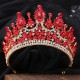 Luxury Vintage Baroque Crystal Crown Large Rhinestone Tiaras Bridal Wedding Party Headdress Hair Accessories Jewelry Gift