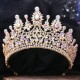 Luxury Vintage Baroque Crystal Crown Large Rhinestone Tiaras Bridal Wedding Party Headdress Hair Accessories Jewelry Gift