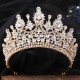 Luxury Vintage Baroque Crystal Crown Large Rhinestone Tiaras Bridal Wedding Party Headdress Hair Accessories Jewelry Gift