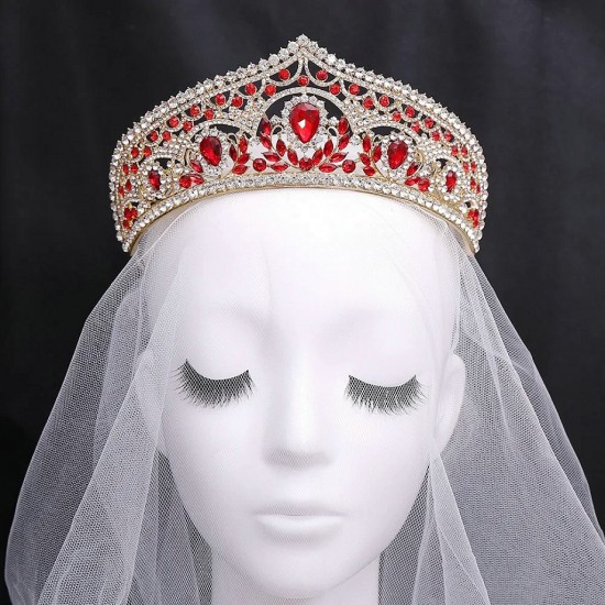 Luxury Wedding Crown Diadem Hair Accessories Bridal Tiaras Crystal Rhinestone Leaf Hairbands Party Girl Shiny Charm Hair Jewelry