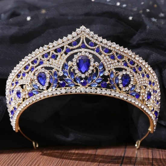 Luxury Wedding Crown Diadem Hair Accessories Bridal Tiaras Crystal Rhinestone Leaf Hairbands Party Girl Shiny Charm Hair Jewelry