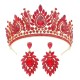 Luxury Wedding Crown Earrings Set Diadem Hair Accessories Bridal Tiaras Crystal Rhinestone Hairband Party Headdress Hair Jewelry