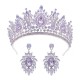 Luxury Wedding Crown Earrings Set Diadem Hair Accessories Bridal Tiaras Crystal Rhinestone Hairband Party Headdress Hair Jewelry