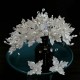 Luxury White Bridal Wedding Crystal Tiaras Crowns Earrings Set Rhinestone Flower Women Diadem Crown Hair Accessories