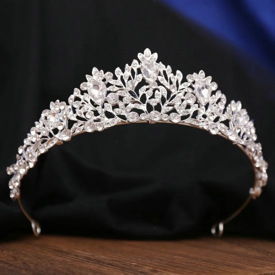 Minimalist Gemstones Red Crystal Crowns Women's Hair Accessories Banquet Rhinestone Tiaras Wedding Jewelry Hair Accessories