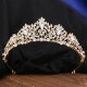 Minimalist Gemstones Red Crystal Crowns Women's Hair Accessories Banquet Rhinestone Tiaras Wedding Jewelry Hair Accessories