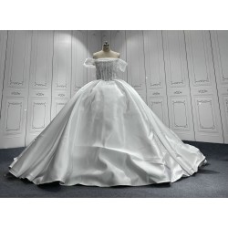 New Arrival Wedding Dresses Off Shoulder Bridal Gowns Backless Sweep Train Lace Wedding Dress