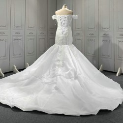 New Arrival Wedding Dresses Strapless Mermaid Bridal Gown Pearl Women Vestidos De Novia