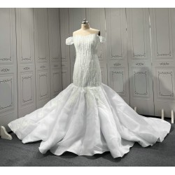 New Arrival Wedding Dresses Strapless Mermaid Bridal Gown Pearl Women Vestidos De Novia