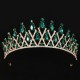 New Baroque Green Gold Color Crown Hair Accessories Luxury Crystal Tiara For Women Wedding Headdress Bridal Pageant Hair Jewelry