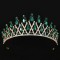 New Baroque Green Gold Color Crown Hair Accessories Luxury Crystal Tiara For Women Wedding Headdress Bridal Pageant Hair Jewelry