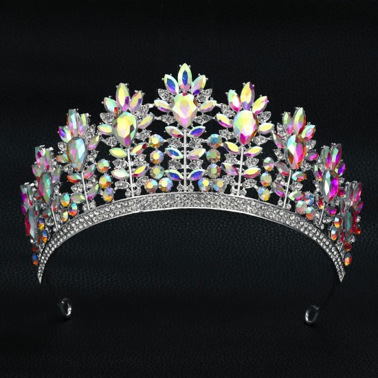 New Rhinestone Gold Color Tiaras And Crowns For Wedding Bride Party Crystal Diadems Head Ornaments Fashion Accessories Headdress