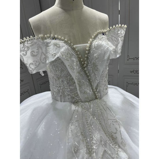 New Vestidos de noiva 2024 Ball Gown Wedding Dress Crystal Tulle Bridal Gowns vestidos de novia