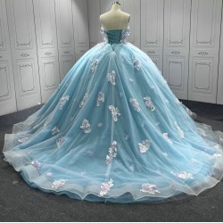 Newest Ice Blue Quinceanera Dress 2024 Princess Sweetheart Neck Ball Gown Dress With Cape