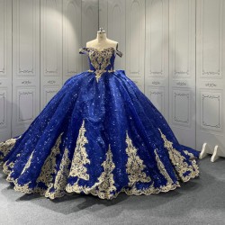 Off Shoulder Blue Quinceanera Dresses for 15 Anos Tulle Strapless Sweet 15 Gowns Custom Made