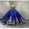 Off Shoulder Blue Quinceanera Dresses for 15 Anos Tulle Strapless Sweet 15 Gowns Custom Made