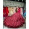 Off Shoulder Burgundy Quinceanera Dress Sweetheart Neck Vestidos De 15 Anos Tiered Sweet 16 Birthday Pageant Party Ball Gown Customized