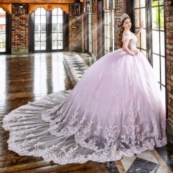 Off Shoulder Pink Quince Dress Sweetheart Vestidos De 15 Anos Lace Appliques Princess Party Dress Customized