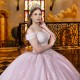 Off Shoulder Pink Quince Dress Sweetheart Vestidos De 15 Anos Lace Appliques Princess Party Dress Customized