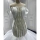 Off Shoulder Sequin Wedding Dresses Scoop Neck White Ivory Plus Size Vestido De Noiva Bride