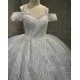 Off Shoulder Wedding Dresses 2024 Floor Length Sweep Train Sweetheart Custom Made Bridal Gown