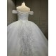 Off Shoulder Wedding Dresses 2024 Floor Length Sweep Train Sweetheart Custom Made Bridal Gown