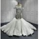 Off Shoulder Wedding Dresses 3D Flowers Bridal Dresses Strapless White Ivory Wedding Gowns